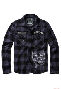 markantes Brandit Motörhead Flanellhemd Schwarz Grau