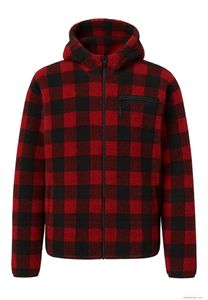 Giacca da lavoro da uomo Brandit in caldo pile Teddy, colore rosso e nero.