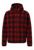 Giacca da lavoro da uomo Brandit in caldo pile Teddy, colore rosso e nero.