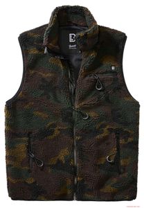 Gilet in pile caldo da uomo Brandit, modello orsacchiotto, colore bosco.