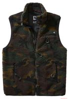 Gilet in pile caldo da uomo Brandit, modello orsacchiotto, colore bosco.