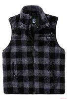 warme Brandit Herren Teddyfleece Weste Schwarz Grau