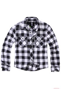 Camicia di flanella classica per bambini Brandit, bianca e nera