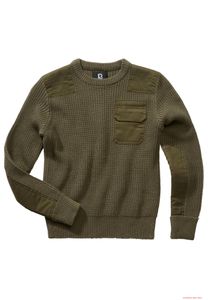 Robusto pullover Brandit per bambini, colore verde oliva.