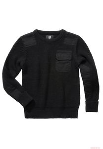 Robusto pullover da bambino Brandit BW nero