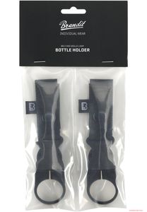 Pratici portabottiglie Brandit con sistema MOLLE, confezione da 2, colore nero.
