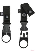 Pratici portabottiglie Brandit con sistema MOLLE, confezione da 2, colore nero.