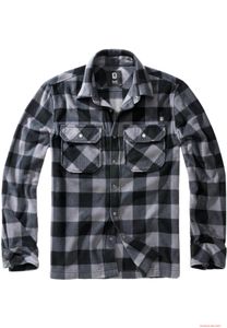 Maglia a maniche lunghe in pile Brandit Jeff, calda, nera/grigia
