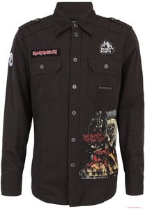 markantes Brandit Iron Maiden Luis Vintagehemd Schwarz