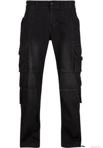 moderne Brandit Herren Denim Cargo Hose Schwarz