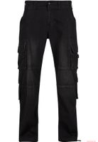moderne Brandit Herren Denim Cargo Hose Schwarz