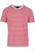 klassisches Brandit Jerseyshirt Stripe Tee Rot Weiß