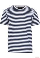 Maglietta classica Brandit Jersey a righe blu navy e bianca