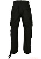 robuste Brandit Pure Vintage Cargo Hose mit 4 Beintaschen Arbeits-Hose B1003-00007 Schwarz