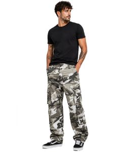 Pantalon cargo robuste Brandit Pure Vintage – Motif Urban Camo (camouflage gris/blanc/anthracite)