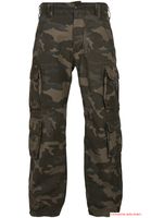 Pantalones cargo para hombre Brandit Pure Vintage de estilo robusto Pantalones de algodón con aspecto vintage camuflaje oscuro