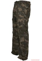 Pantalones cargo para hombre Brandit Pure Vintage de estilo robusto Pantalones de algodón con aspecto vintage camuflaje oscuro