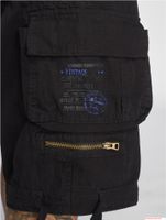 robuste Brandit Savage Vintage Herren Cargo Shorts Baumwoll-Bermuda B2001-00007 Schwarz