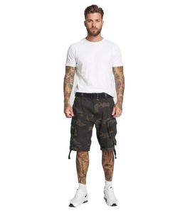 Short cargo vintage pour homme Brandit Savage, bermuda en coton, B2001-00707, camouflage vert foncé