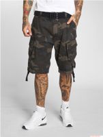Rugged Brandit Savage Vintage Men's Cargo Shorts / Cotton Bermuda Shorts B2001-00707 Dark Green Camouflage