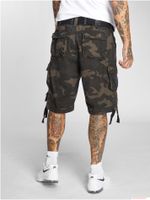 Rugged Brandit Savage Vintage Men's Cargo Shorts / Cotton Bermuda Shorts B2001-00707 Dark Green Camouflage
