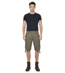 Short cargo vintage Brandit résistant, bermuda d'été style militaire, en coton vert olive B2002-00176