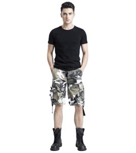 robuste Brandit Vintage Cargo Shorts Sommer-Bermuda im Military-Style Baumwoll-Shorts B2002-00378 Camouflage-Grün/Grau