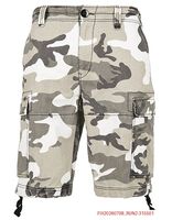 robuste Brandit Vintage Cargo Shorts Sommer-Bermuda im Military-Style Baumwoll-Shorts B2002-00378 Camouflage-Grün/Grau