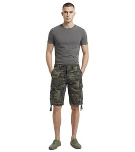 Short cargo vintage Brandit résistant, bermuda d'été style militaire, en coton, coloris camouflage vert B2002-00707