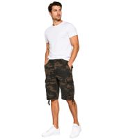robuste Brandit Vintage Cargo Shorts Sommer-Bermuda im Military-Style Baumwoll-Shorts B2002-00707 Camouflage-Grün