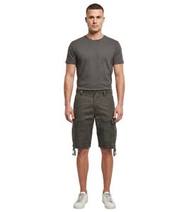 Short cargo vintage Brandit, bermuda d'été style militaire, en coton gris anthracite B2002-01745