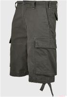 Short cargo vintage Brandit, bermuda d'été style militaire, en coton gris anthracite B2002-01745