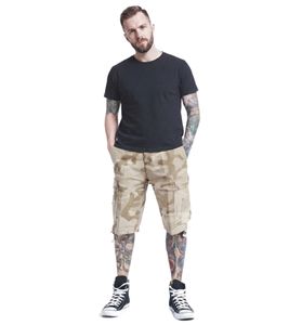 Short cargo vintage Brandit, bermuda d'été style militaire, en coton, réf. B2002-02611, beige camouflage