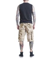 Short cargo vintage Brandit, bermuda d'été style militaire, en coton, réf. B2002-02611, beige camouflage