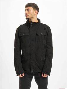 Veste de terrain homme Brandit Britannia, veste en coton avec col montant et capuche, B3116 Noir