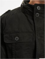 Veste de terrain homme Brandit Britannia, veste en coton avec col montant et capuche, B3116 Noir