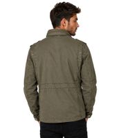 Chaqueta de campo Build Your Brand Britannia para hombre, de algodón con cuello alto y capucha, color verde oliva (B3116)