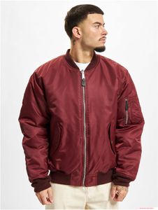 Brandit MA1 Bomberjacke Herren Klassische Übergangsjacke mit wattiertem Innenfutter B3149 Weinrot/Orange