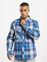 klassisches Brandit Checkshirt Flanell-Hemd Herren Holzfäller-Hemd Langarm B4002 Navy/Schwarz
