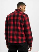 klassisches Brandit Checkshirt Flanell-Hemd Herren Holzfäller-Hemd Langarm B4002 Rot/Schwarz