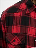 klassisches Brandit Checkshirt Flanell-Hemd Herren Holzfäller-Hemd Langarm B4002 Rot/Schwarz