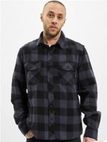 klassisches Brandit Checkshirt Flanell-Hemd Herren Holzfäller-Hemd Langarm B4002 Schwarz Grau