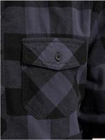 klassisches Brandit Checkshirt Flanell-Hemd Herren Holzfäller-Hemd Langarm B4002 Schwarz Grau