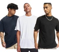 sportliches URBAN CLASSICS Herren T-Shirt Oversize 180 g/m² Baumwoll-Shirt Freizeit Weiß, Blau oder Schwarz