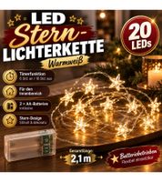 Guirnalda de luces LED LIGHT MOMENTS con diseño de estrellas, temporizador, 2,1 metros, 20 micro LEDs blanco cálido, 9843947 Plata