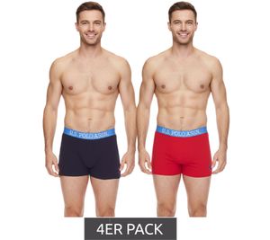 Paquete de 4 bóxers para hombre U.S. POLO ASSN., ropa interior transpirable de algodón 011601_US16133_02 999 Azul oscuro/Azul claro/Rojo