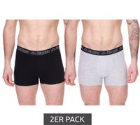 6er Sparpack Kappa Herren Boxershorts mit Marken Schriftzug und Logo Unterhose Schwarz/Violett Schwarz/Hellgrau