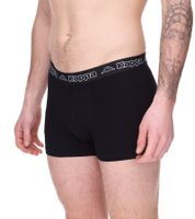 6er Sparpack Kappa Herren Boxershorts mit Marken Schriftzug und Logo Unterhose Schwarz/Violett Schwarz/Hellgrau