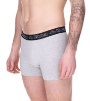 6er Sparpack Kappa Herren Boxershorts mit Marken Schriftzug und Logo Unterhose Schwarz/Violett Schwarz/Hellgrau