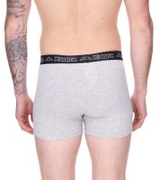 6er Sparpack Kappa Herren Boxershorts mit Marken Schriftzug und Logo Unterhose Schwarz/Violett Schwarz/Hellgrau